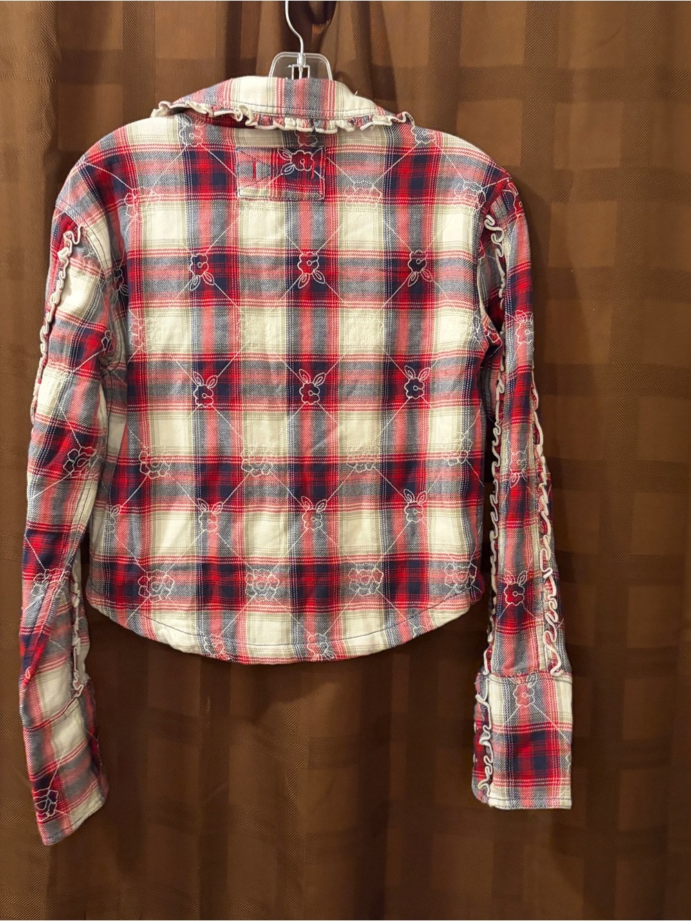 NWT Free People We the Free Georgia plaid embroidered button down XS reg $168 - Picture 8 of 8